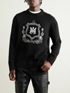 AMIRI - Logo-Embroidered Wool Sweater - Black
