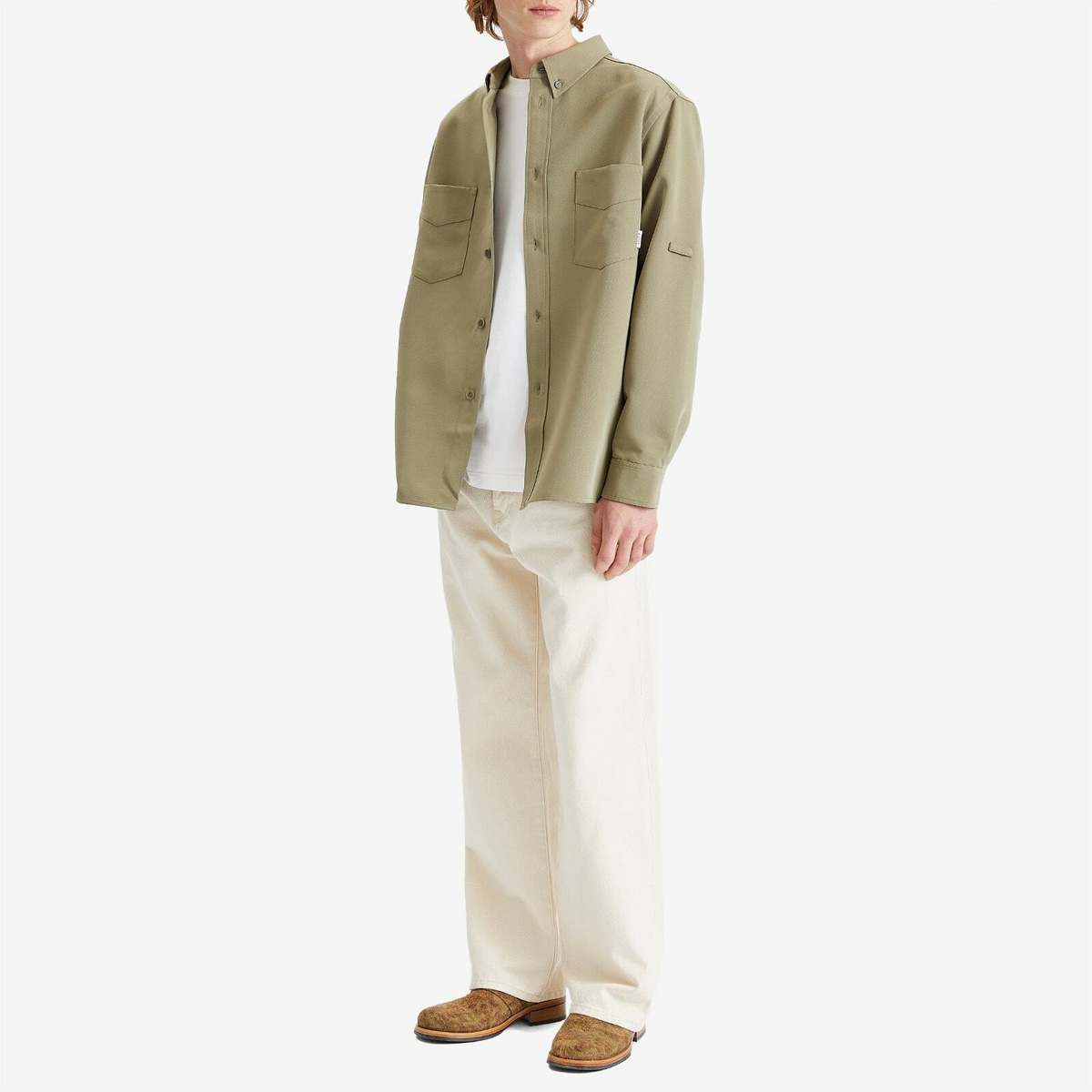 Róhe Men's Relaxed Leg Jeans in Natural White