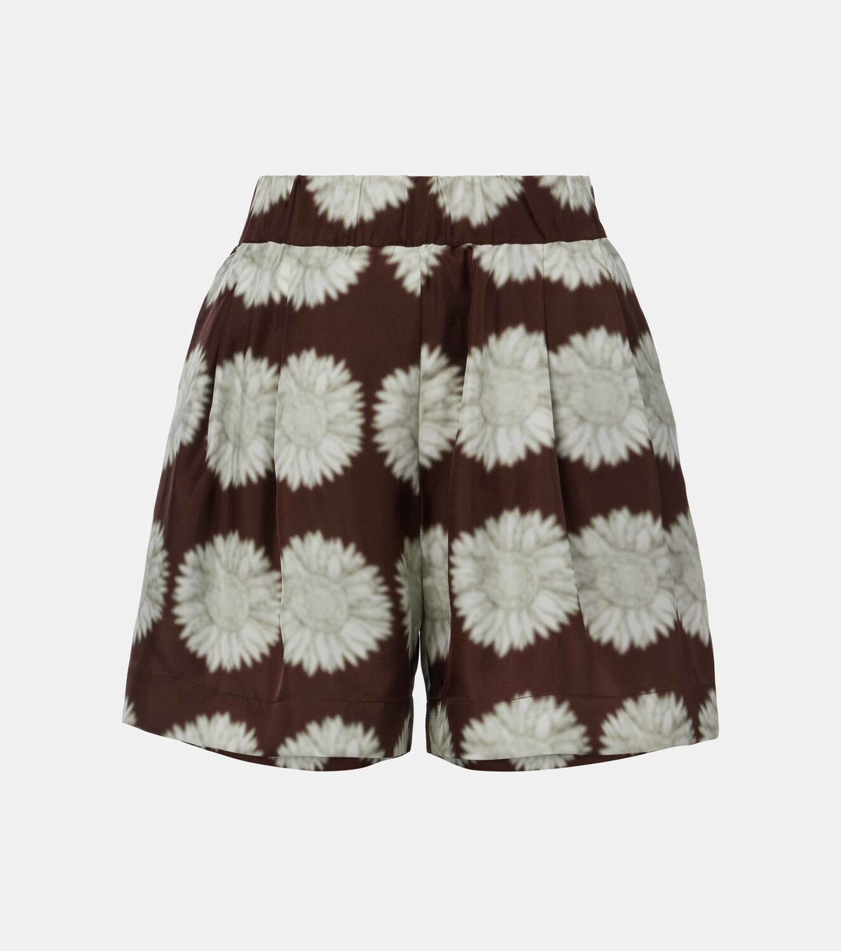 Asceno Zurich printed silk twill shorts