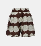 Asceno Zurich printed silk twill shorts