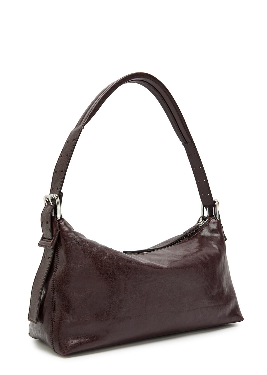 Lemaire Belted Baguette Leather Shoulder bag - Dark Brown - One Size