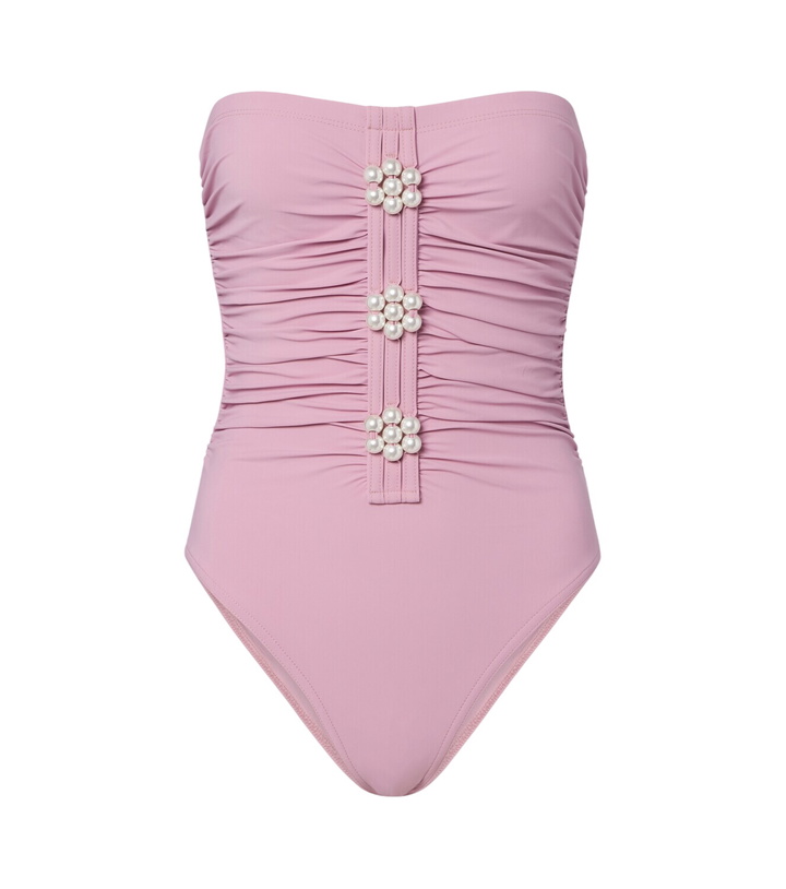 Photo: Karla Colletto Maya embellished ruched swimsuit