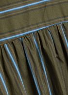 Staud Romy Striped Stretch-cotton Poplin Dress Grey