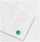 Alice Made This - Bayley Marble-Effect Gold-Tone Cufflinks - Blue