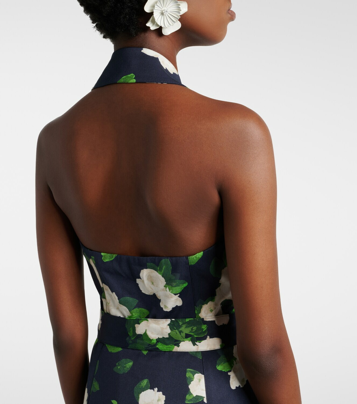 Carolina Herrera Floral faille midi dress