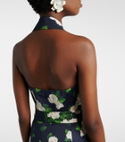 Carolina Herrera Floral faille midi dress