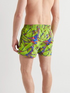 Bottega Veneta - Slim-Fit Short-Length Printed Intrecciato Swim Shorts - Green