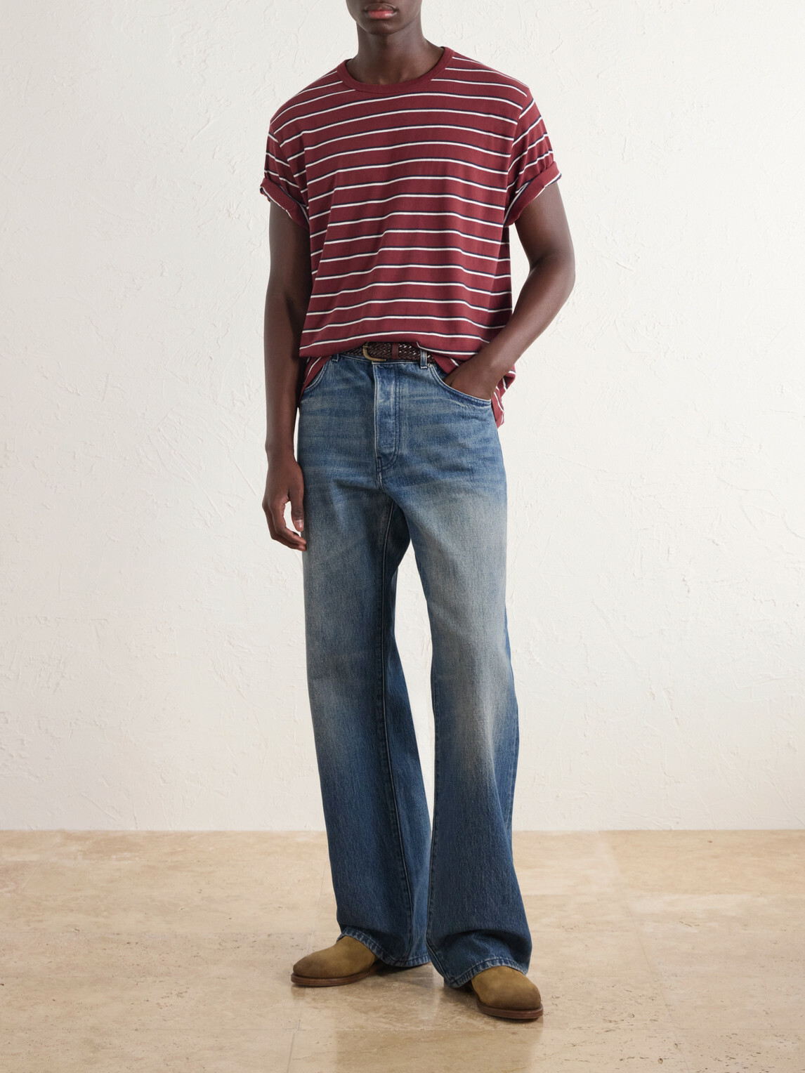 Aimé Leon Dore - Striped Cotton-Jersey T-Shirt - Red