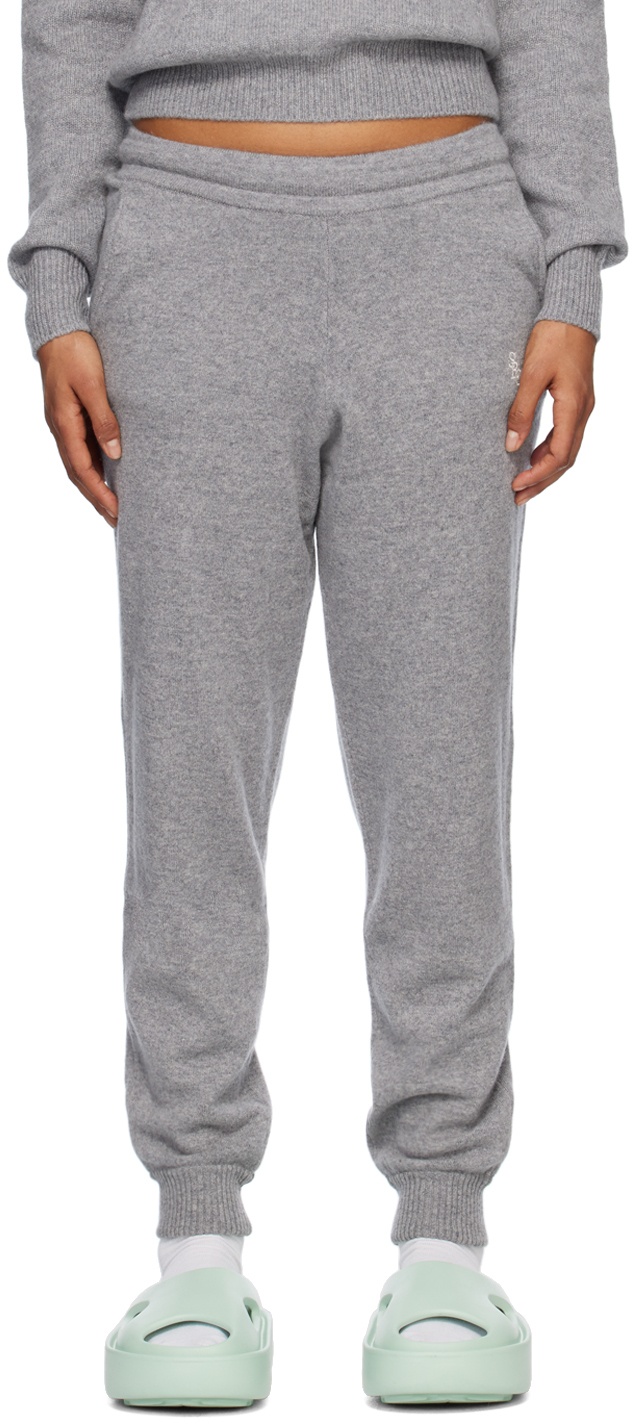 Sporty & Rich Gray Embroidered Sweatpants Sporty & Rich