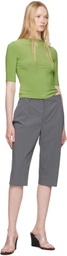 Sandy Liang Gray Melvin Capri Shorts
