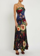 Alice + Olivia Augusta Floral-print Jersey Maxi Dress Black