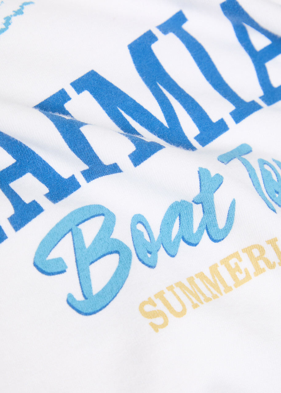 Nahmias Boat Tours Printed Cotton T-shirt White