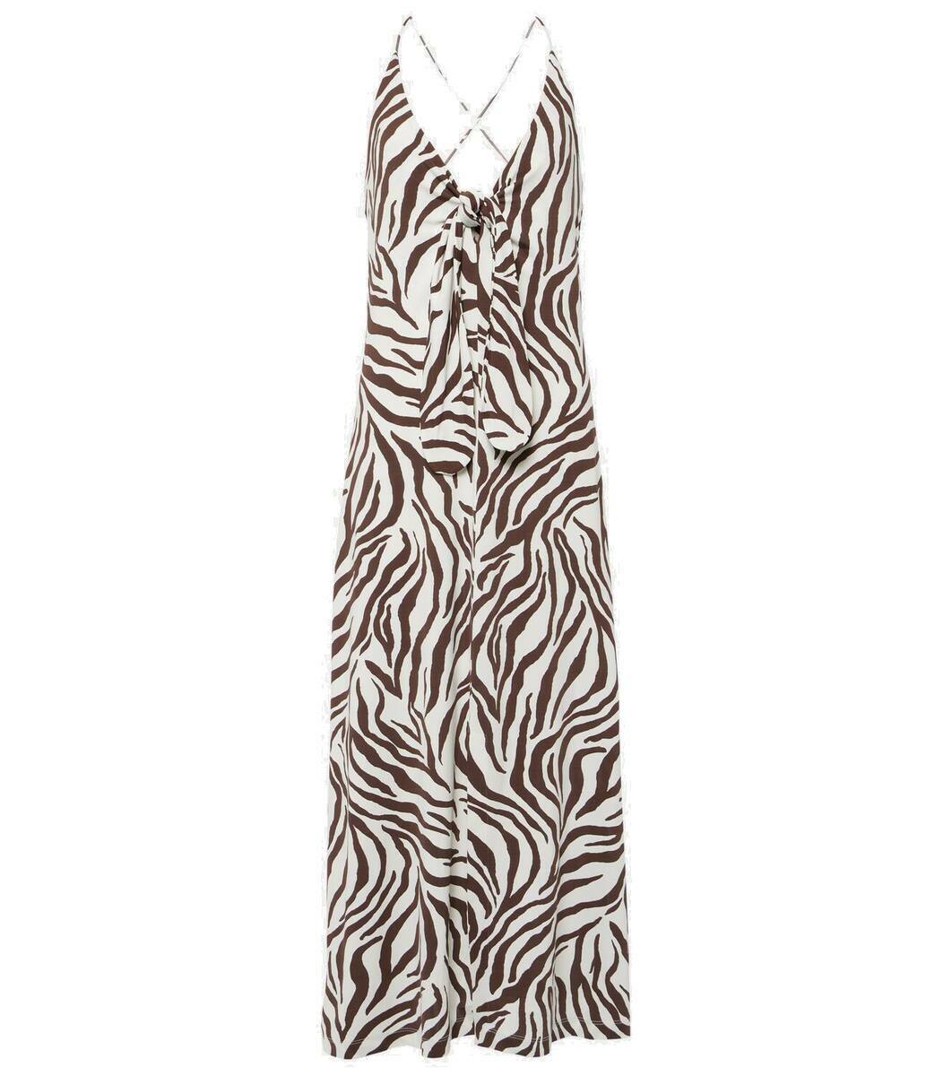 Max Mara Danilo zebra-print jersey midi dress Max Mara