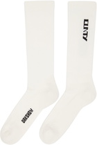 Rick Owens Drkshdw Off-White Logo Socks