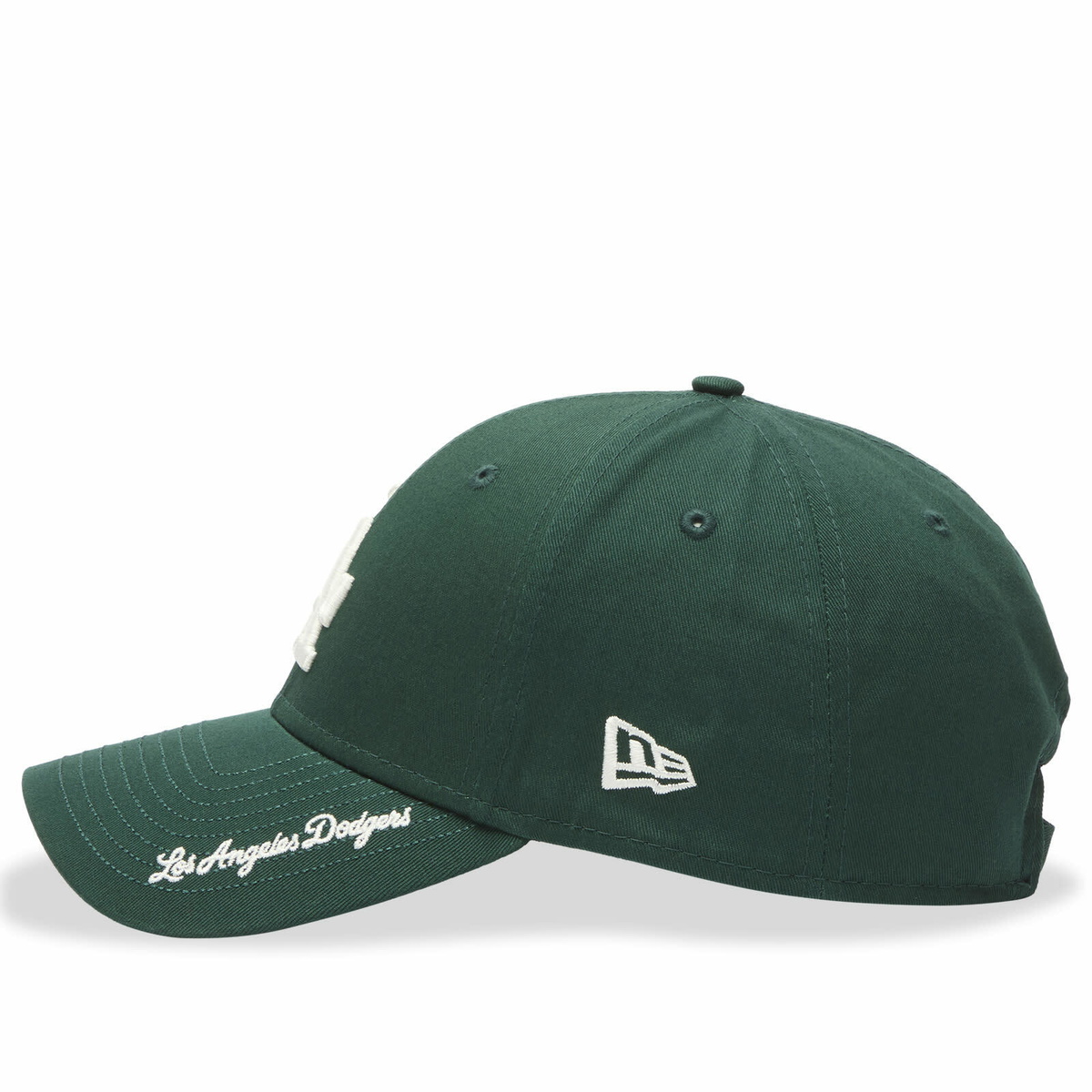 New Era LA Dodgers Visor Script 9Forty Cap in Dark Green 