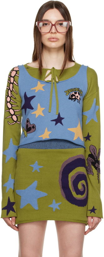 Photo: Brain Dead Blue & Green Buggin' Out Cardigan & Camisole