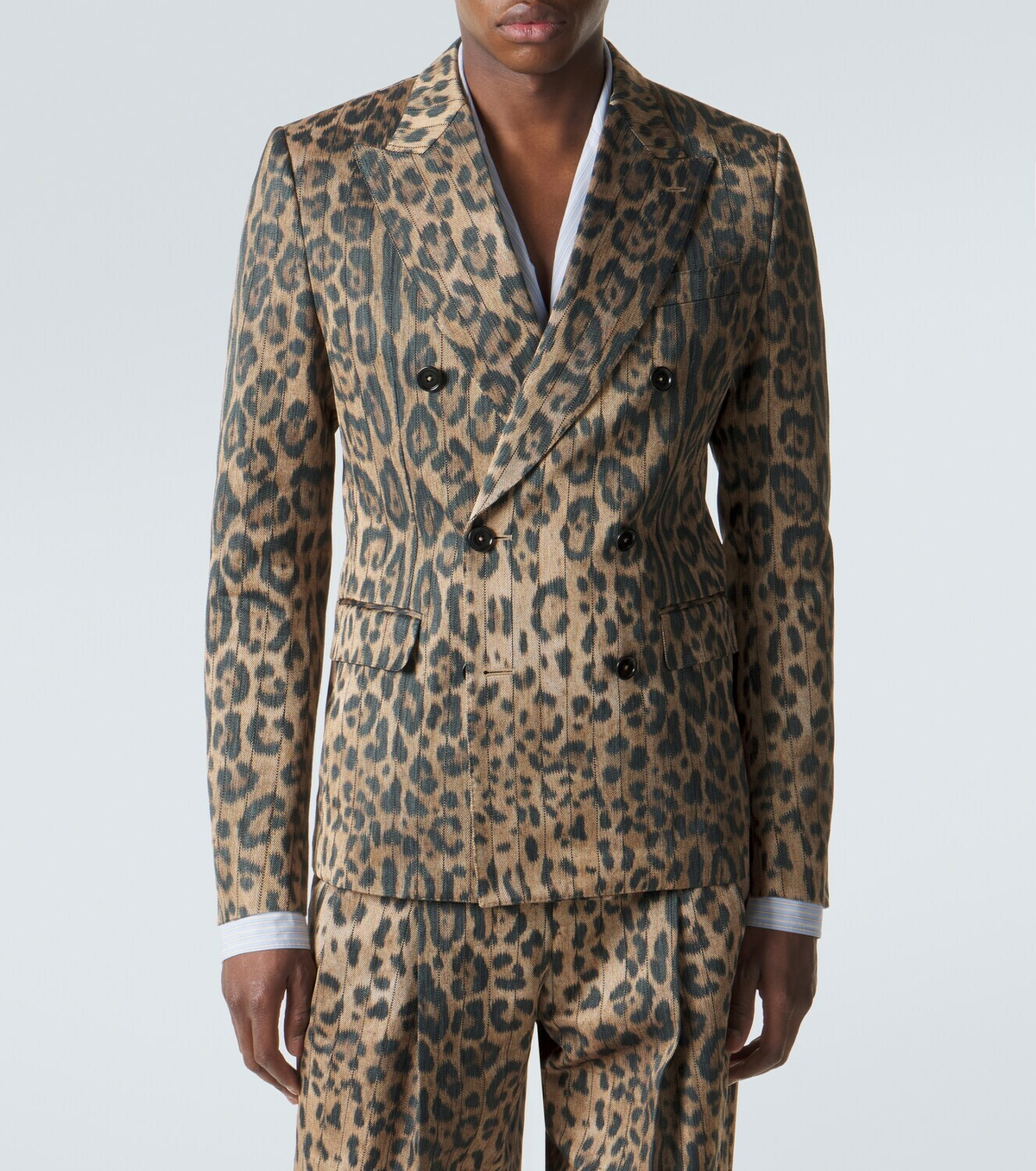 Dolce&Gabbana Leopard-print cotton-blend blazer