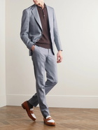 Canali - Straight-Leg Slub Linen and Wool-Blend Suit Trousers - Blue