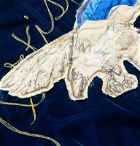 Greg Lauren - Embroidered Canvas and Velvet Parka - Blue