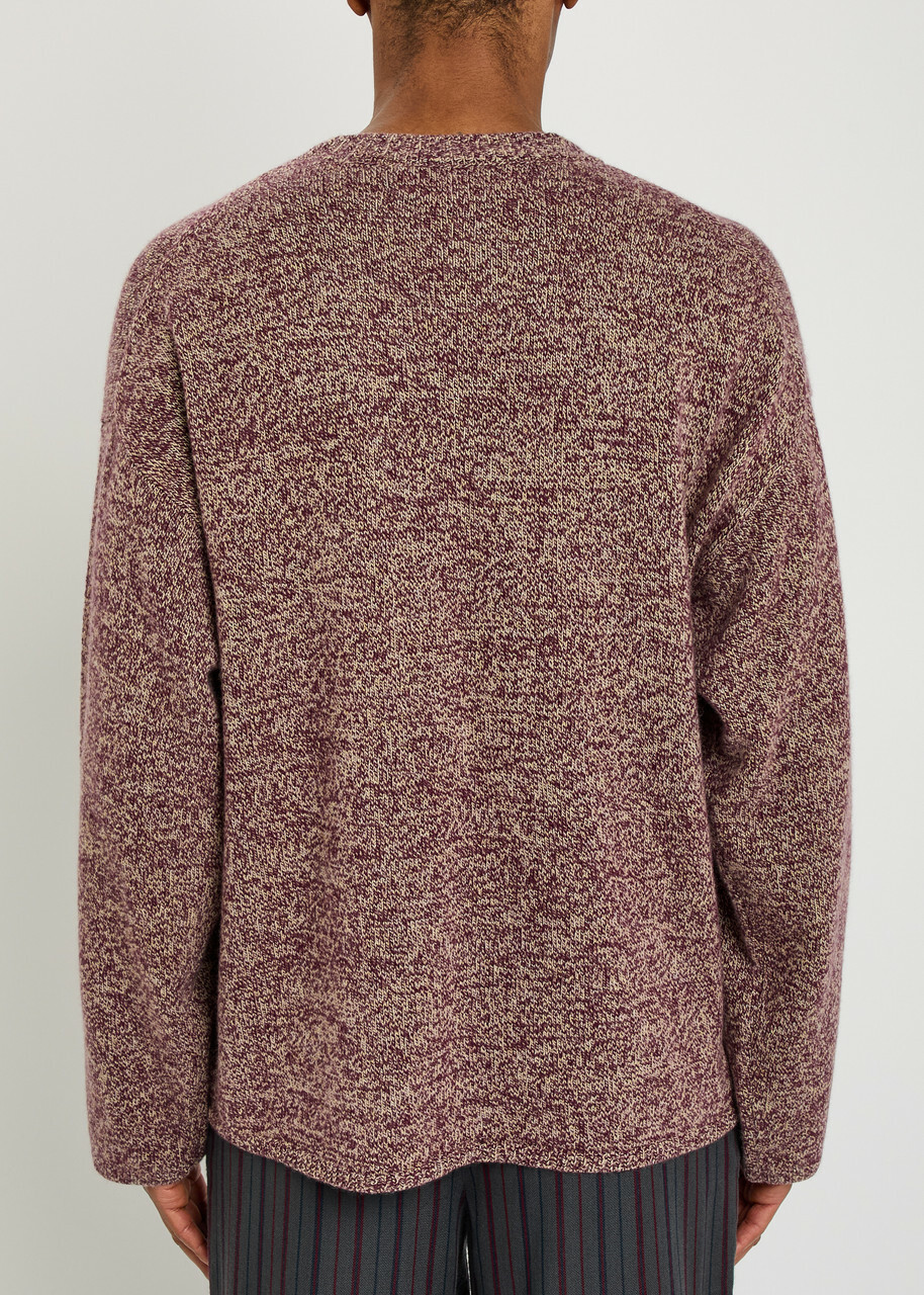 The Elder Statesman Dume Melange Cashmere Jumper Bordeaux