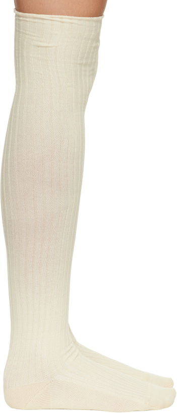 Photo: Baserange Off-White Overknee Socks