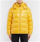 Moncler - Maya Quilted Glossed-Shell Hooded Down Jacket - Yellow