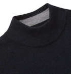 Mr P. - Slim-Fit Merino Wool-Piqué Rollneck Sweater - Blue