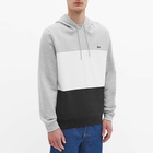 Lacoste Men's Colour Block Hoody in Grey/White/Black