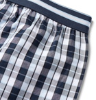 Hugo Boss - Checked Cotton Pyjama Shorts - Blue
