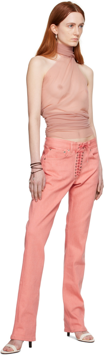 Ludovic de Saint Sernin Pink Halter Tank Top