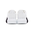 Alexander McQueen White and Black Velvet Spray Oversized Sneakers