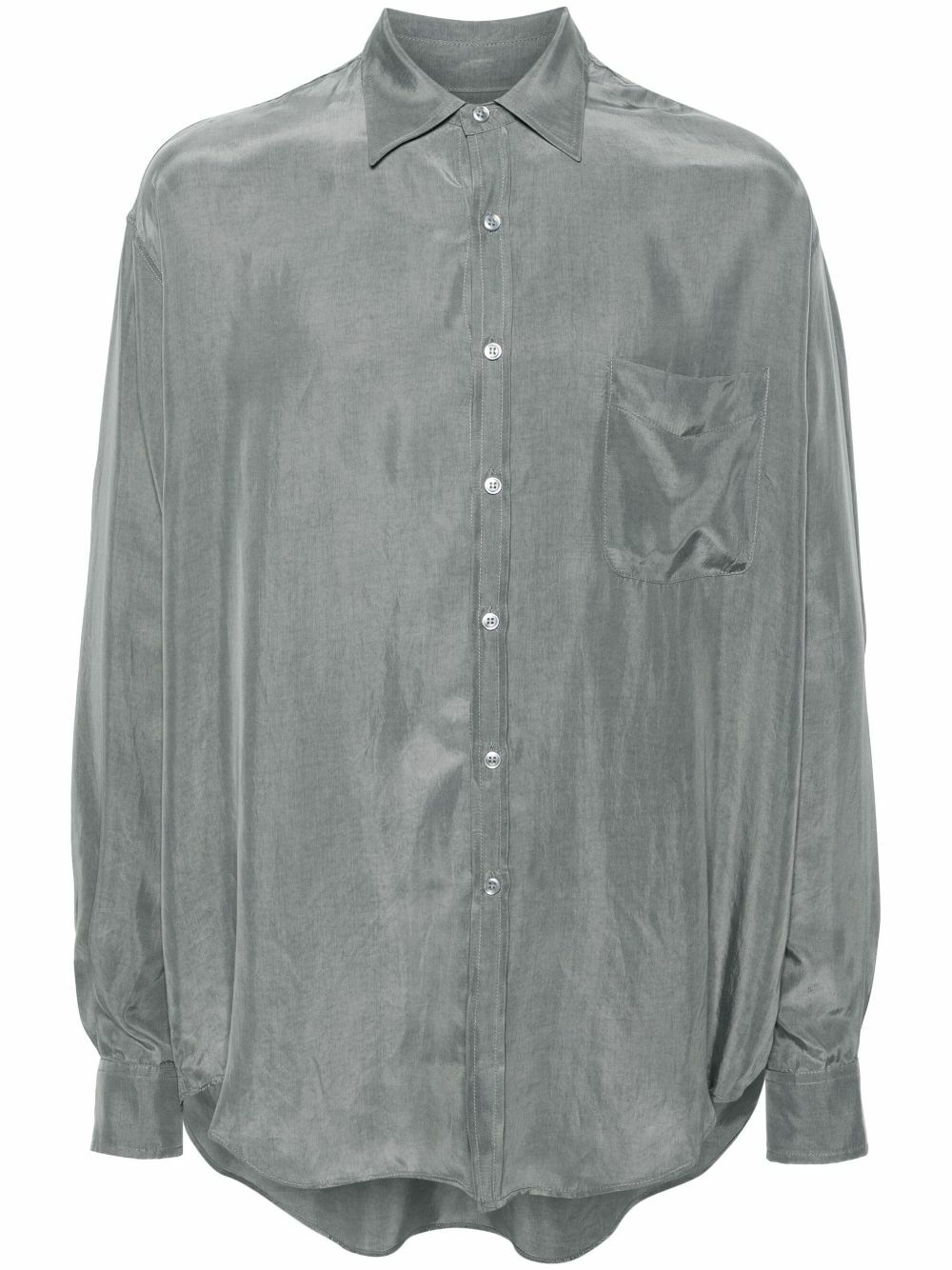 The Frankie Shop Grey Leland Long-Sleeve Shirt