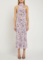 Balmain Poppy Floral-print Silk Midi Dress White