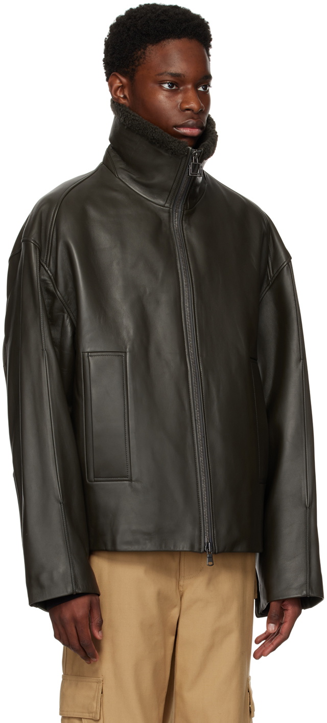 ウーヨンミ Woo Youngmi レザージャケット 46 Black Deer Leather Jacket - WOOYOUNGMI