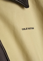 Cole Buxton Leather Collar Logo-embroidery Cotton Jacket Sand