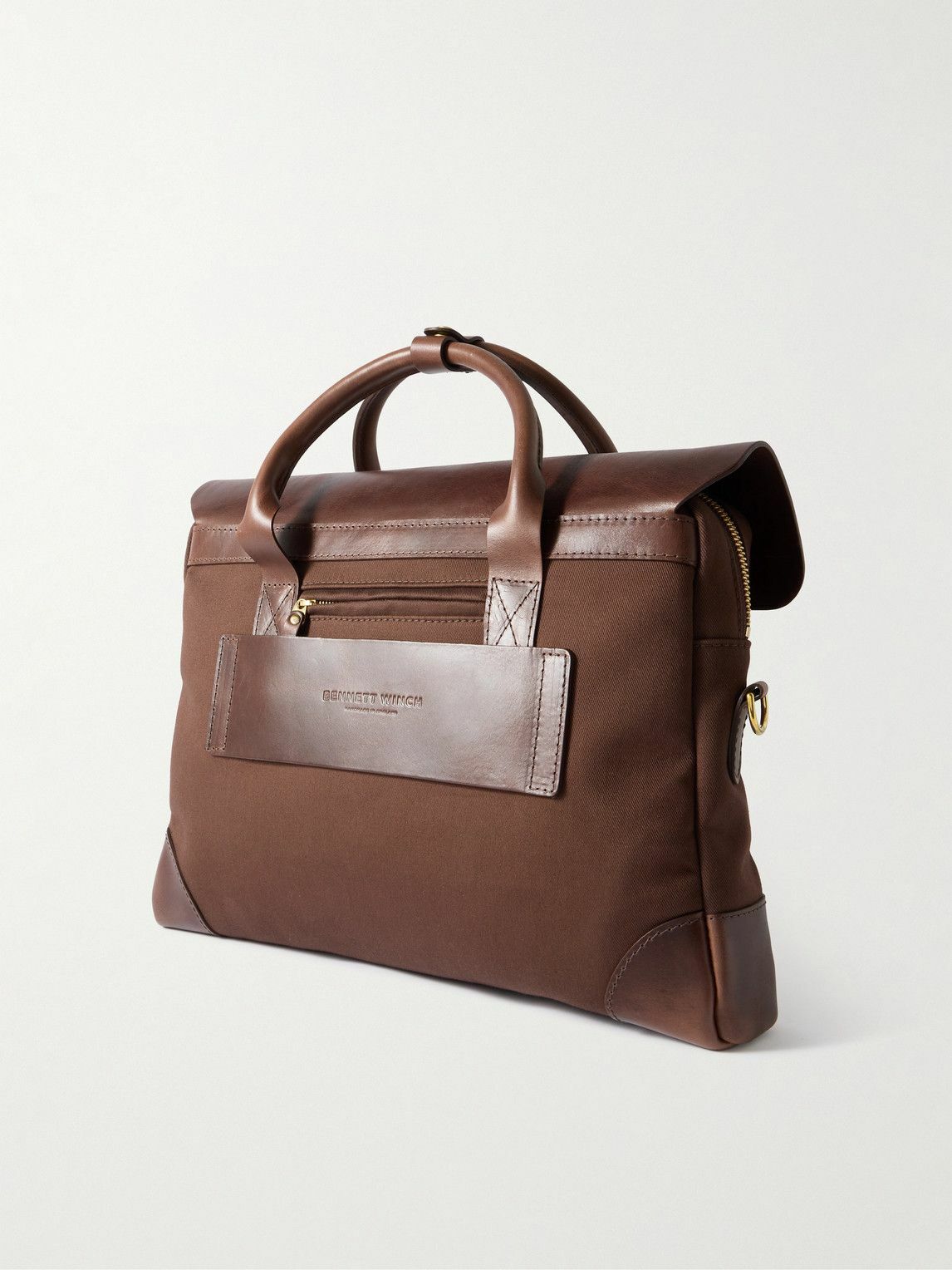 Bennett Winch - Cotton-Canvas and Full-Grain Leather Briefcase