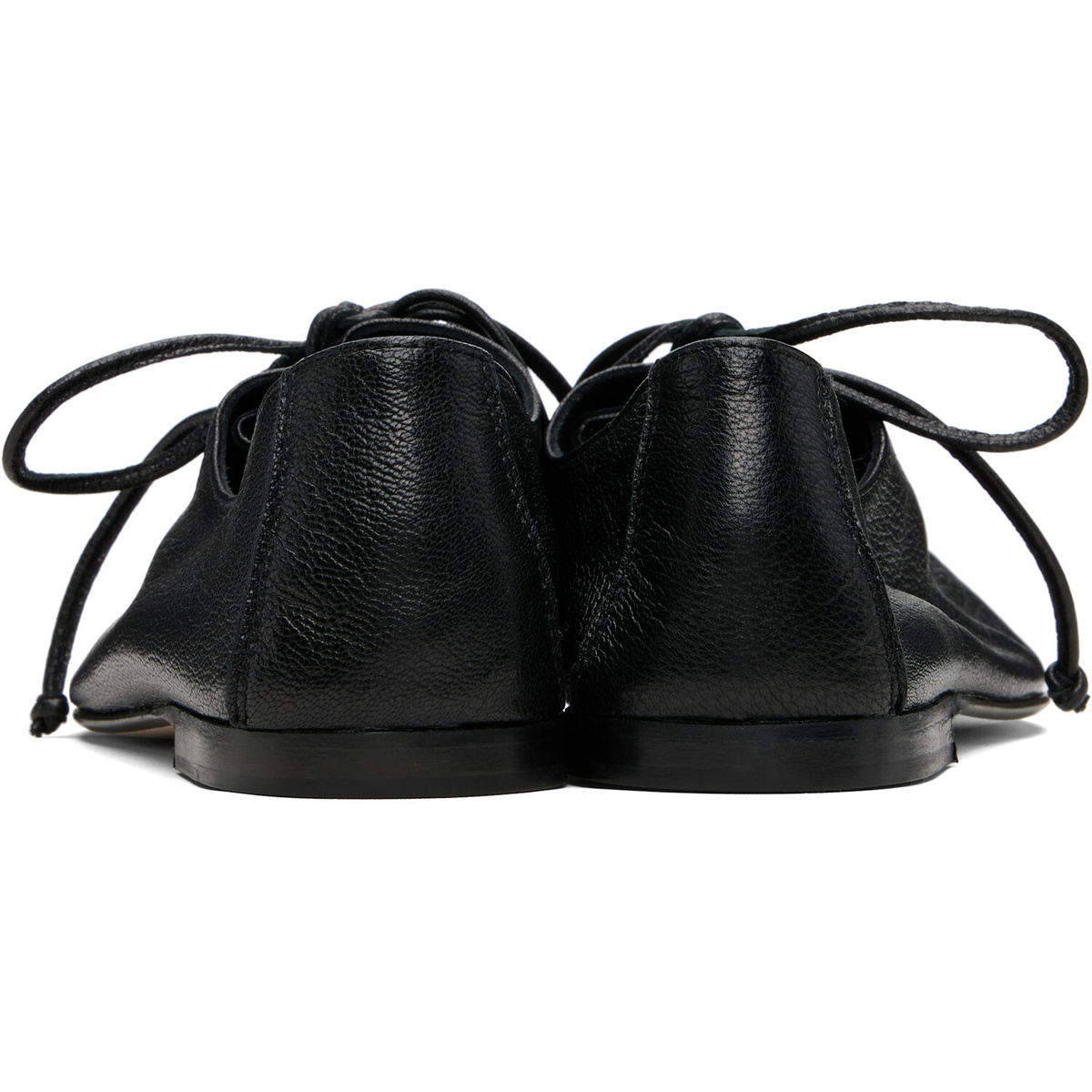 HEREU Black Plegada Shiny Oxfords