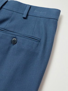 Brioni - Vail Slim-Fit Sea Island Cotton-Twill Trousers - Blue