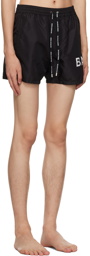 Balmain Black Printed Swim Shorts