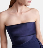 Solace London Kinsley draped strapless gown