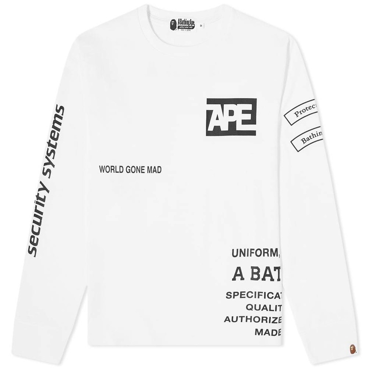 Photo: A Bathing Ape Long Sleeve Security Multi Print Tee