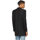 Saint Laurent Black Wool Gabardine Coat