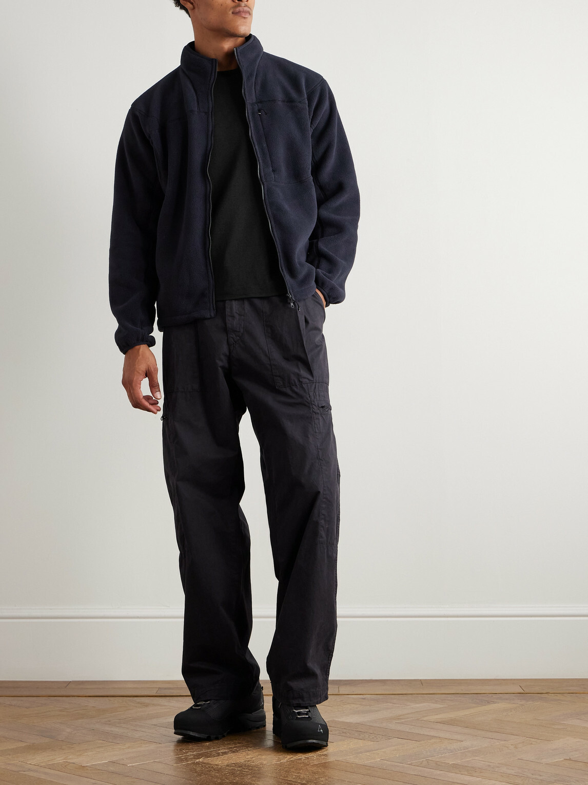 Portal - Drift Merino Wool-Blend Jersey T-Shirt - Black