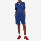 Sporty & Rich Hotel du Cap Cursive Terry Short in Indigo White