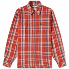 Nudie Jeans Co Men's Nudie Jeans Filip Basket Plaid Check Shirt in Red