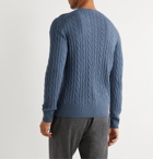 Loro Piana - Slim-Fit Cable-Knit Baby Cashmere Sweater - Blue