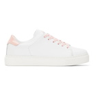 Joshua Sanders White and Pink Square Toe Sneakers
