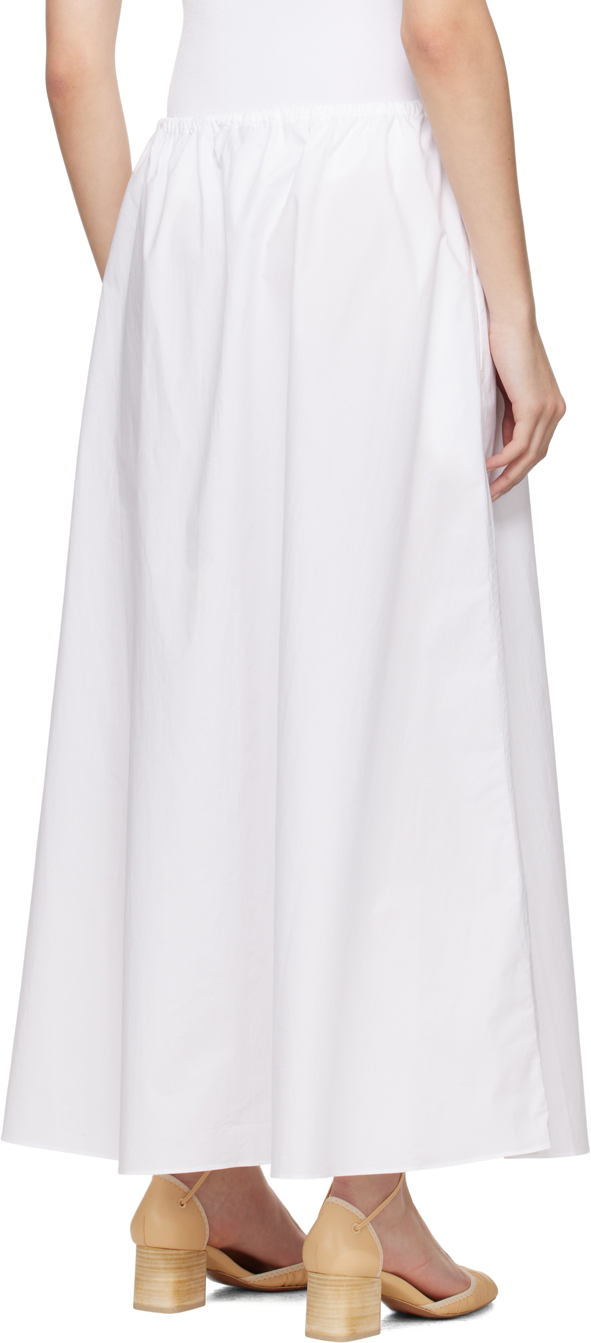 Matteau White Drawcord Maxi Skirt