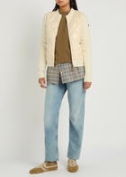 Moncler Quilted Cotton and Nylon Cardigan Ivory