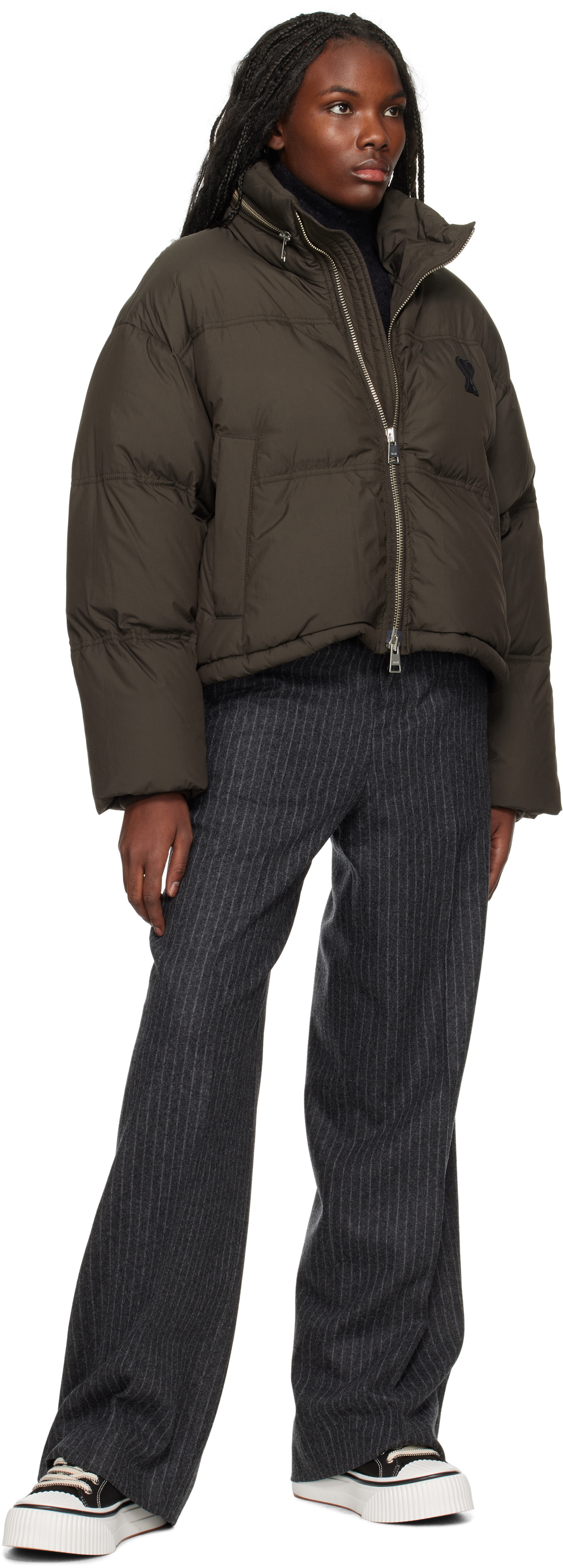 AMI Paris Brown Ami de Coeur Down Jacket AMI